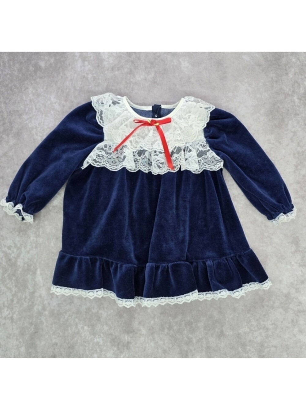 Sweet Treats Vintage Navy Blue Satin Dress With Lace Collar